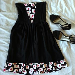 ✨Cute Strapless Black, Pink and White Dress✨